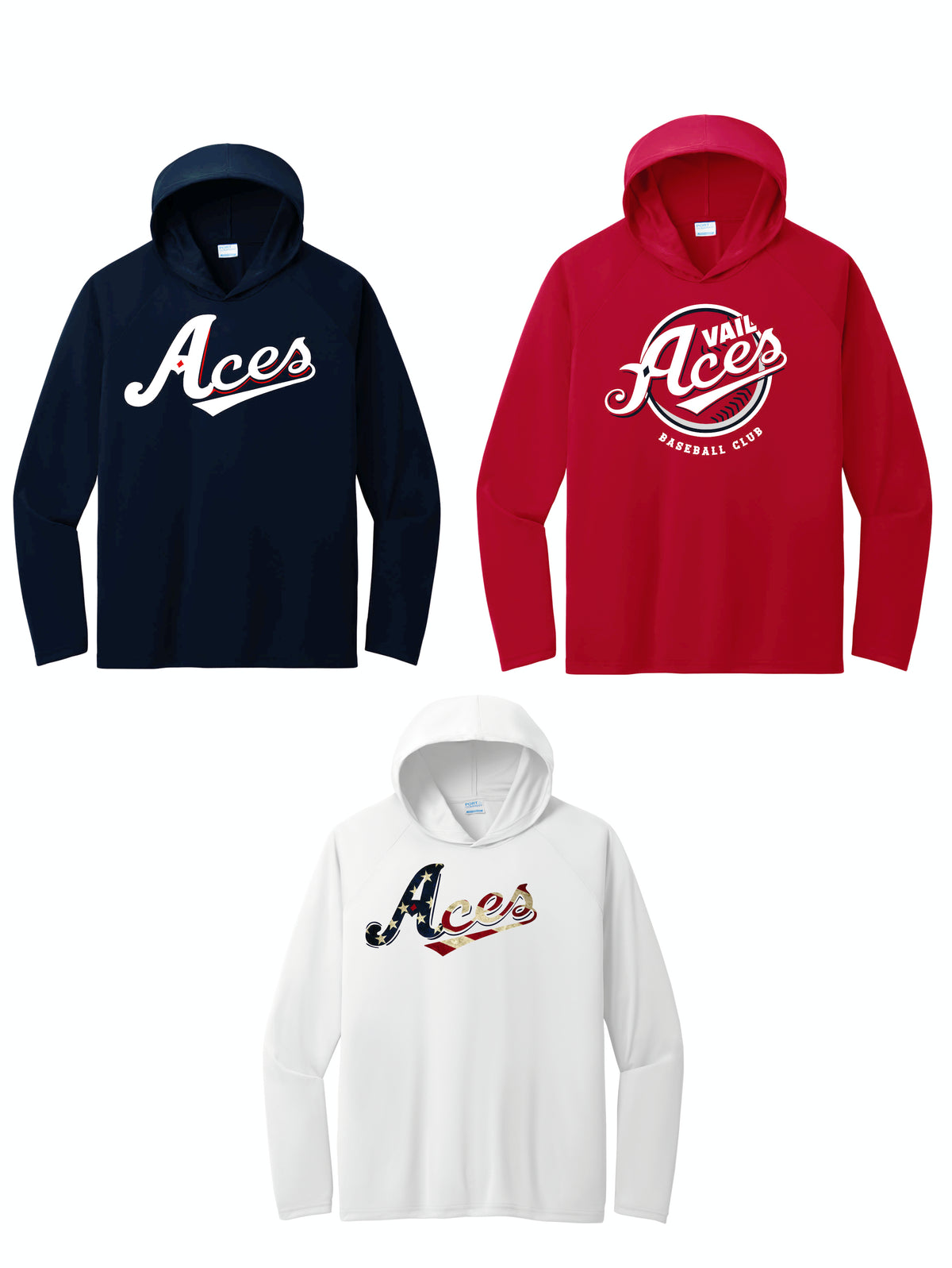 Vail Aces - UV hooded long sleeve Tee - PC380H