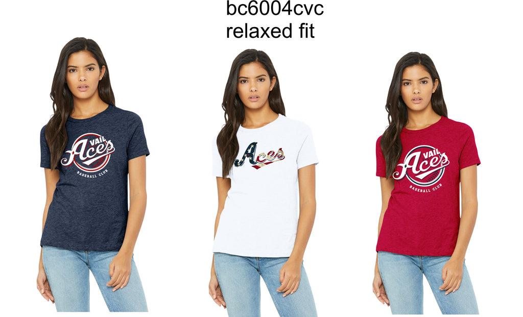 Vail Aces- Women's Bella Canvas Relaxed fit Cotton shirt