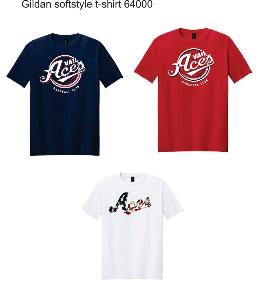 Vail Aces gildan softstyle t-shirt 64000
