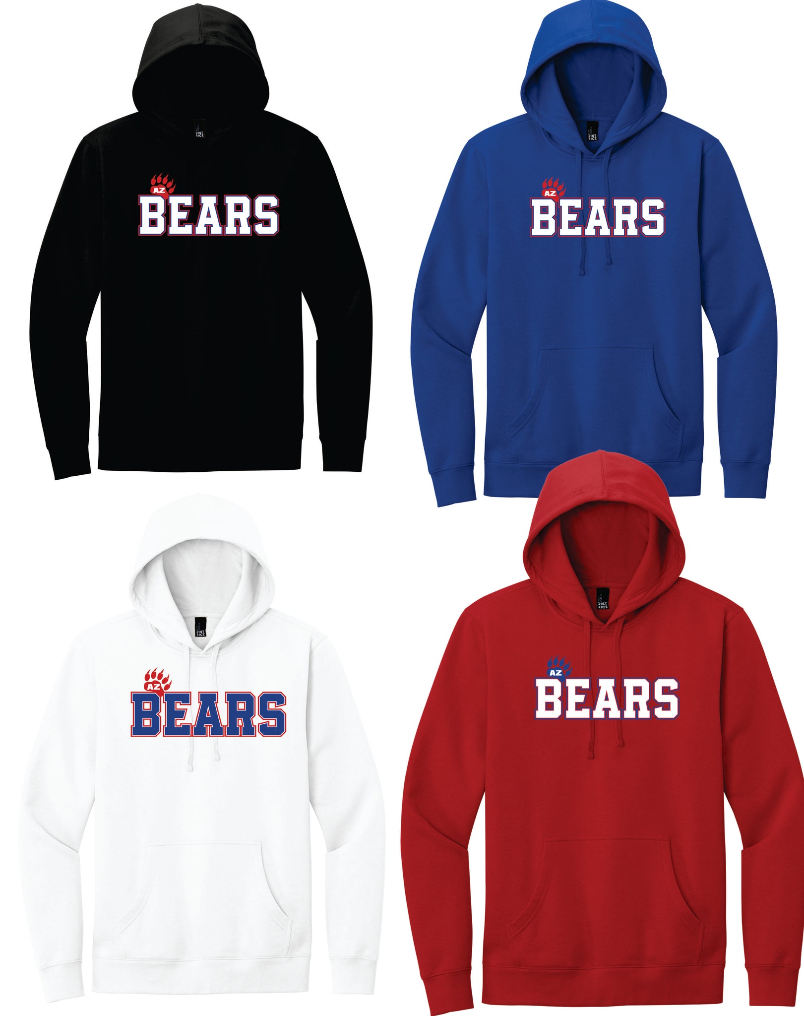 AZ Bears - District Unisex Hoodie DT6100 or DT6150