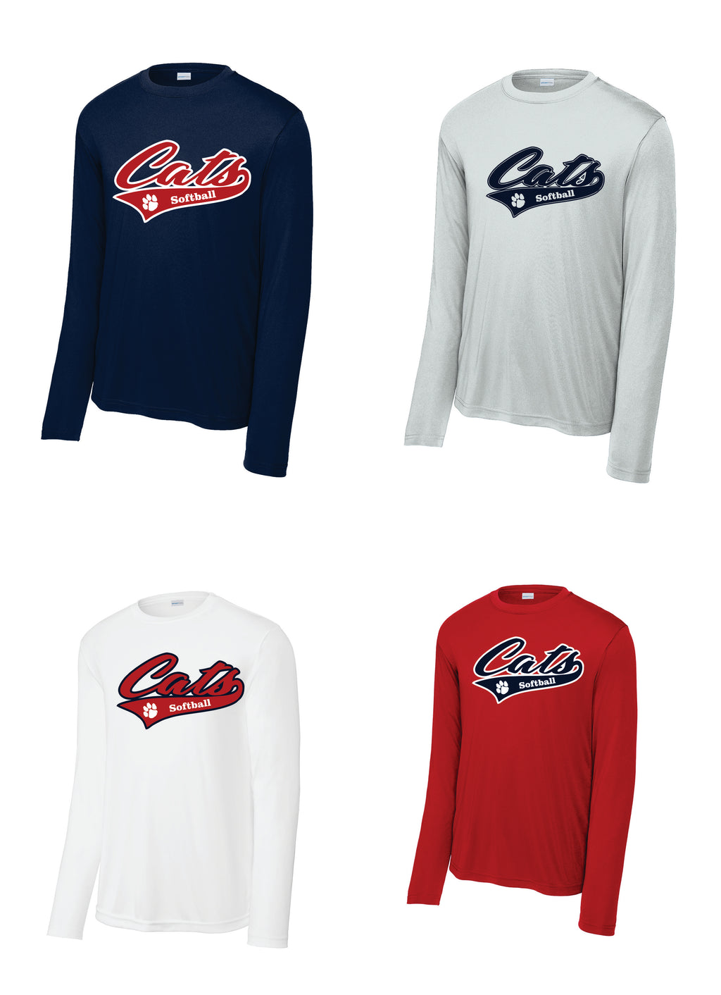 Cats Long Sleeve Dri-fit shirts- Unisex & Youth (st350ls)