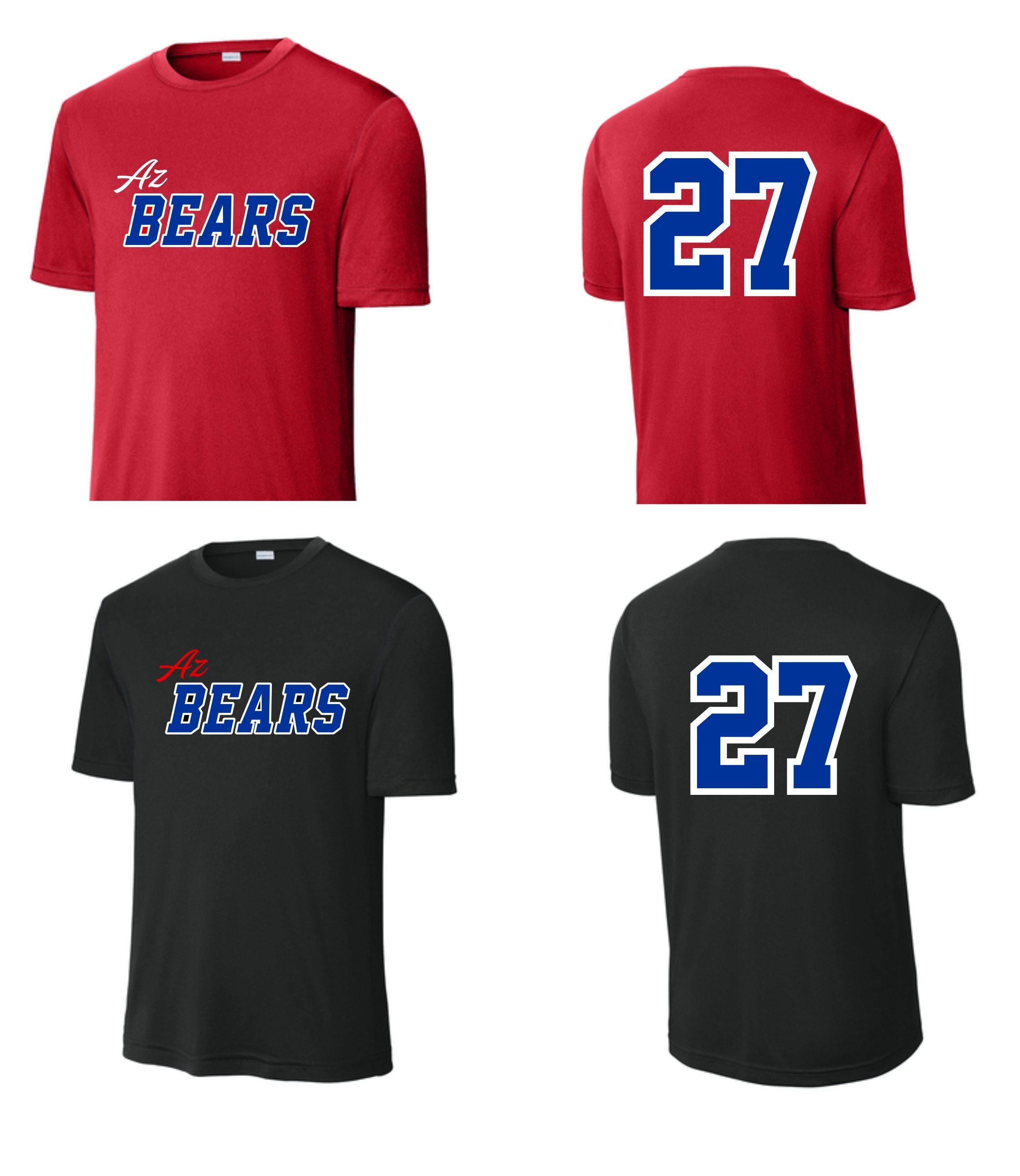 AZ BearsDri-fit FAN shirts- Unisex & Youth (st350) – Timberlakecrafts