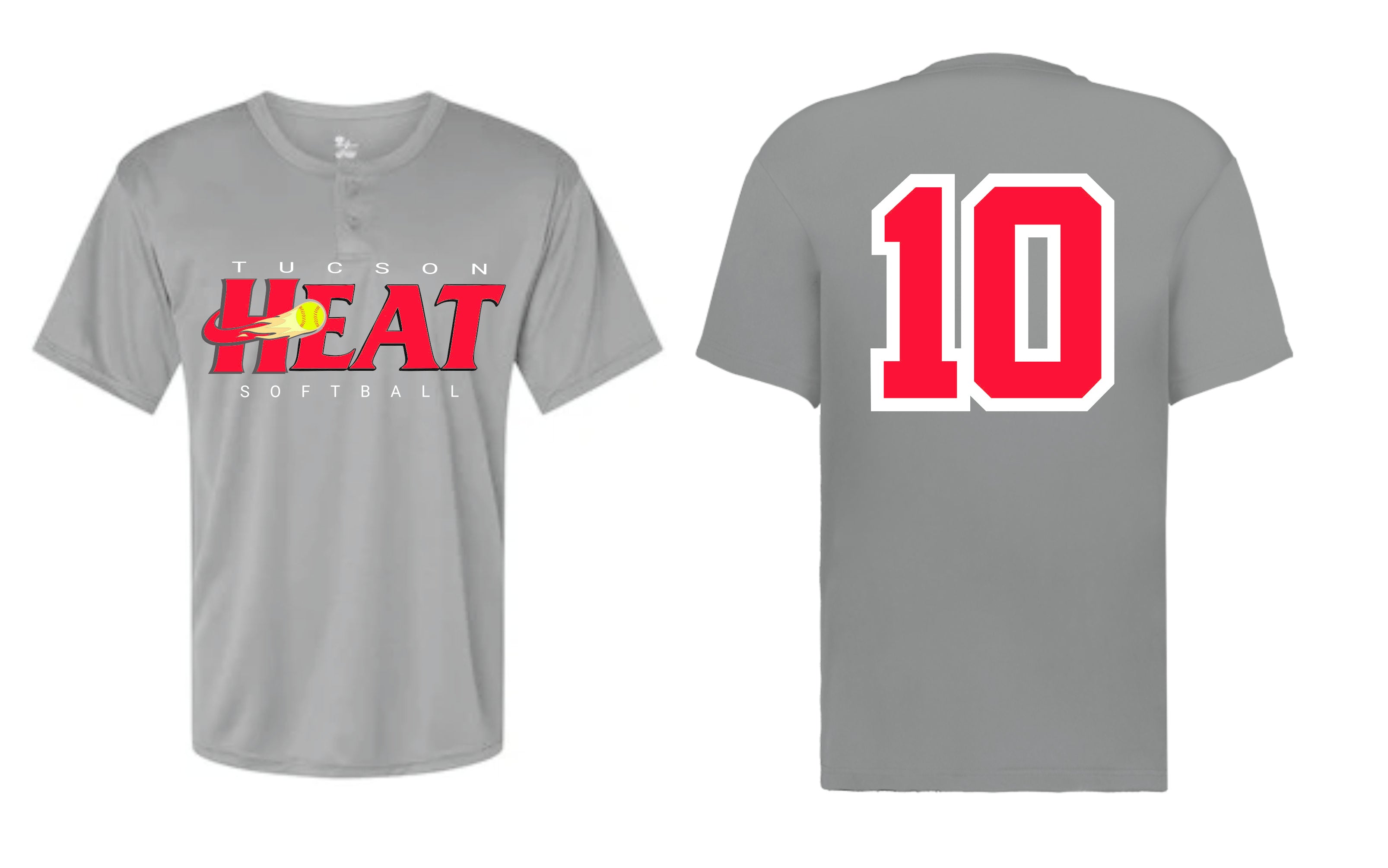 Tucson Heat Softball - Graphite 2 button jersey