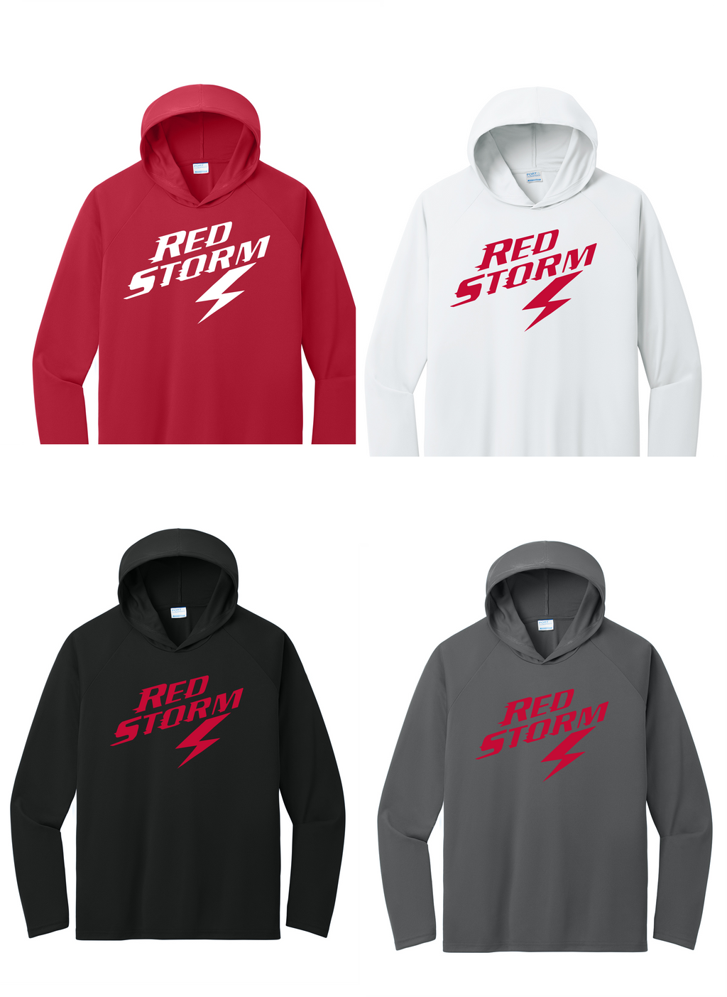 Red Storm -  Long Sleeve Tshirt with hood (PC380H)