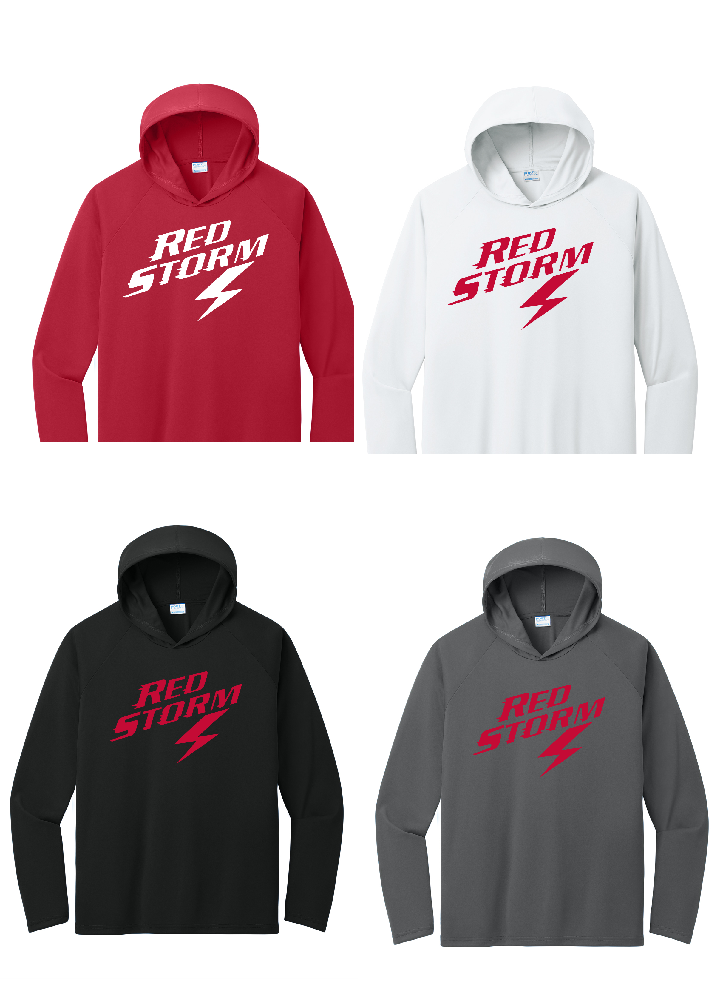 Red Storm -  Long Sleeve Tshirt with hood (PC380H)