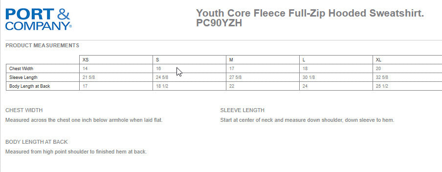 Mary Belle McCorkle - Youth Zip Up Hoodie PC90YZH