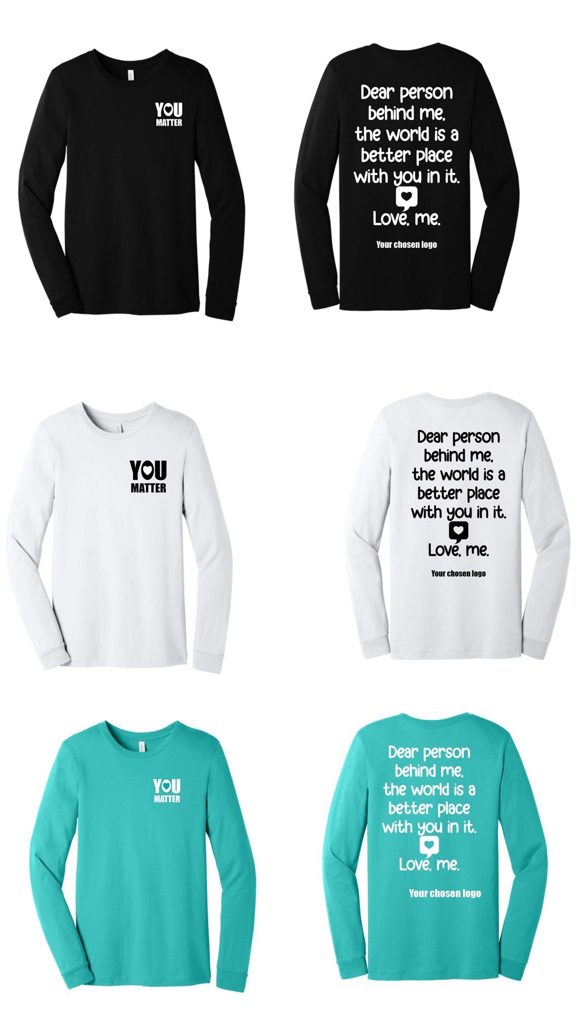 Love Me Unisex long sleeve T shirt (BC3501)