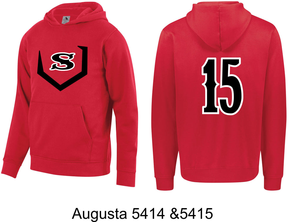 Strikers Baseball Augusta Red Long Sleeve Hoodie - 5414&5415
