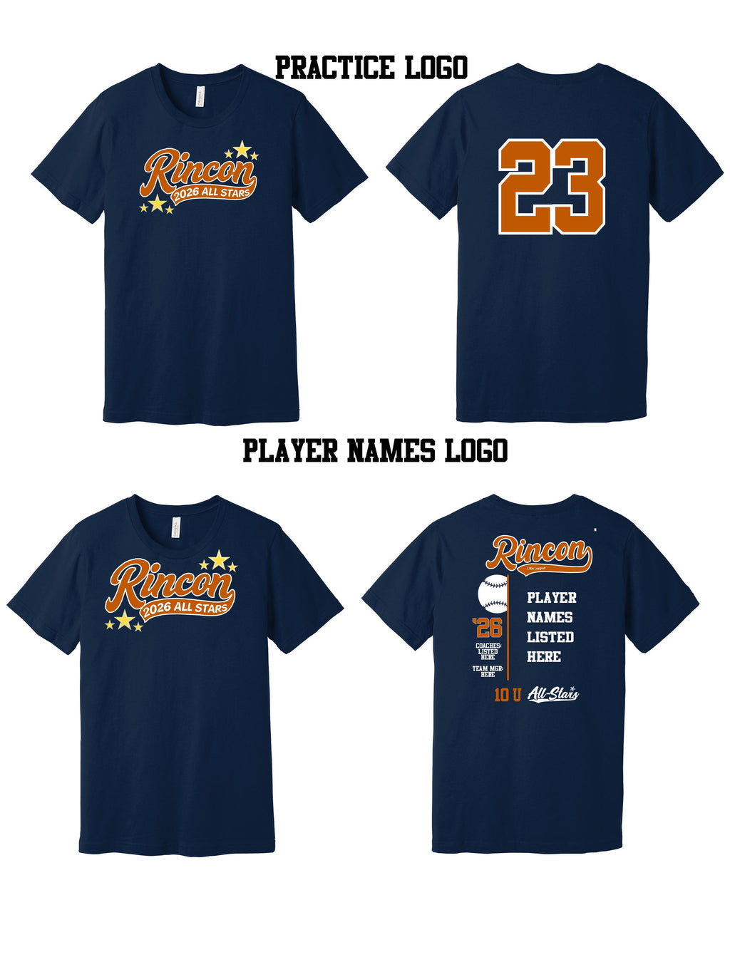 Rincon little league fanwear shirt - Bella Canvas BC3001