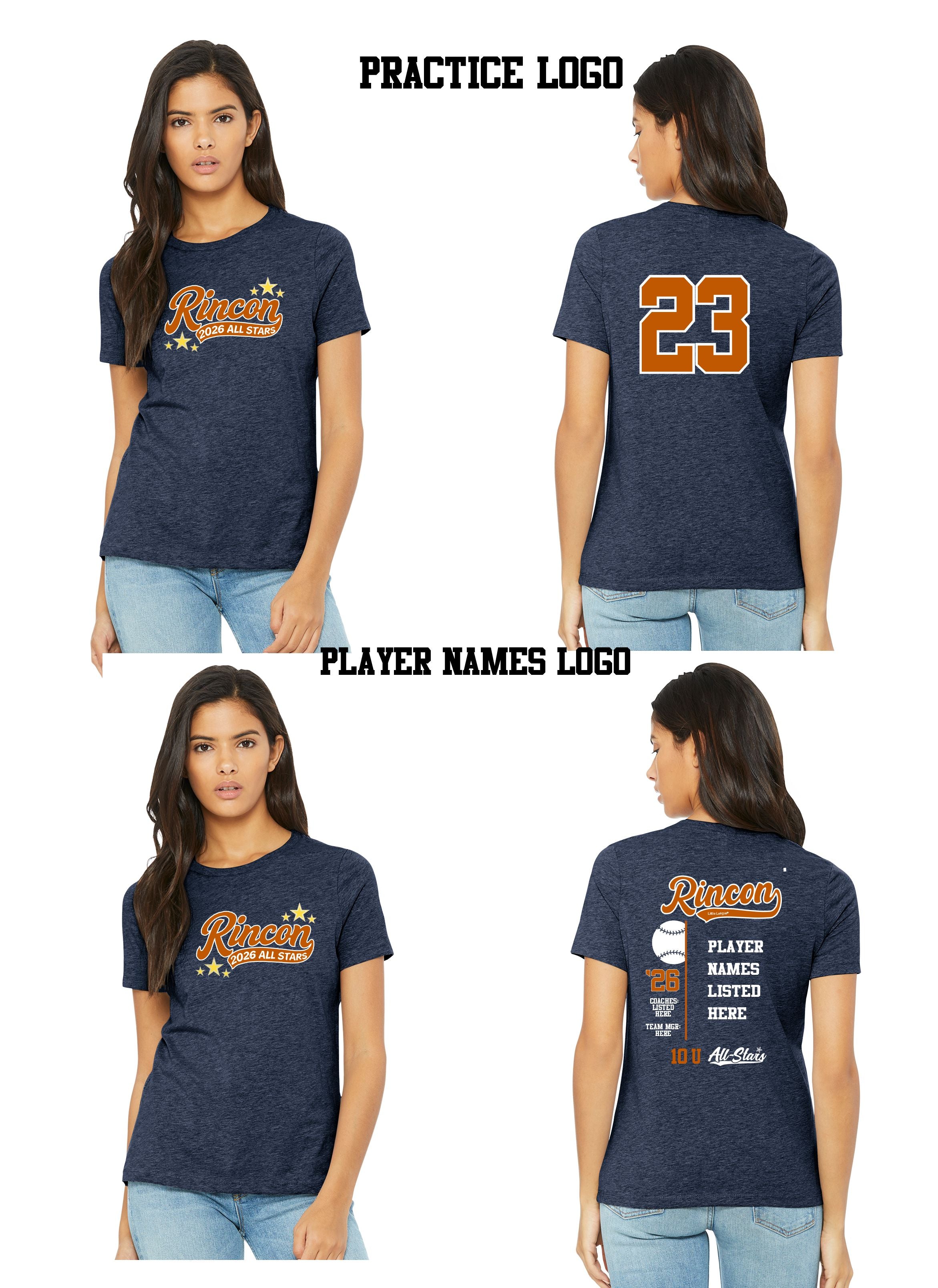 Rincon Little League- Women's Bella Canvas Relaxed fit Cotton shirt