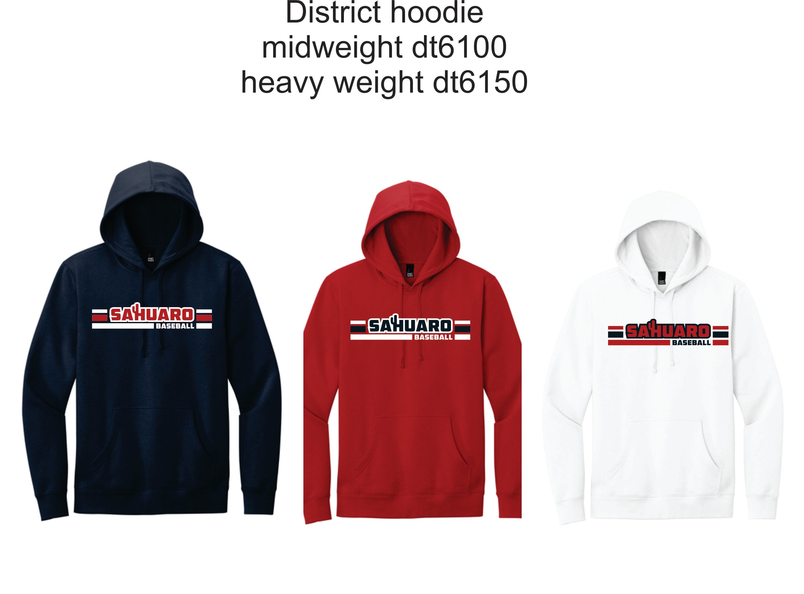 Sahuaro Baseball District mid weight Hoodie (DT6100)