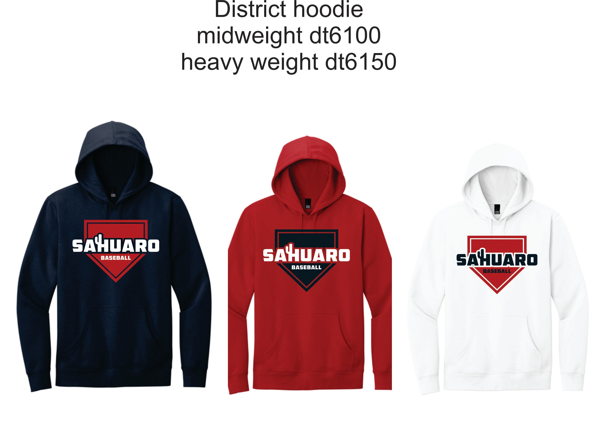 Sahuaro Baseball District mid weight Hoodie (DT6100)