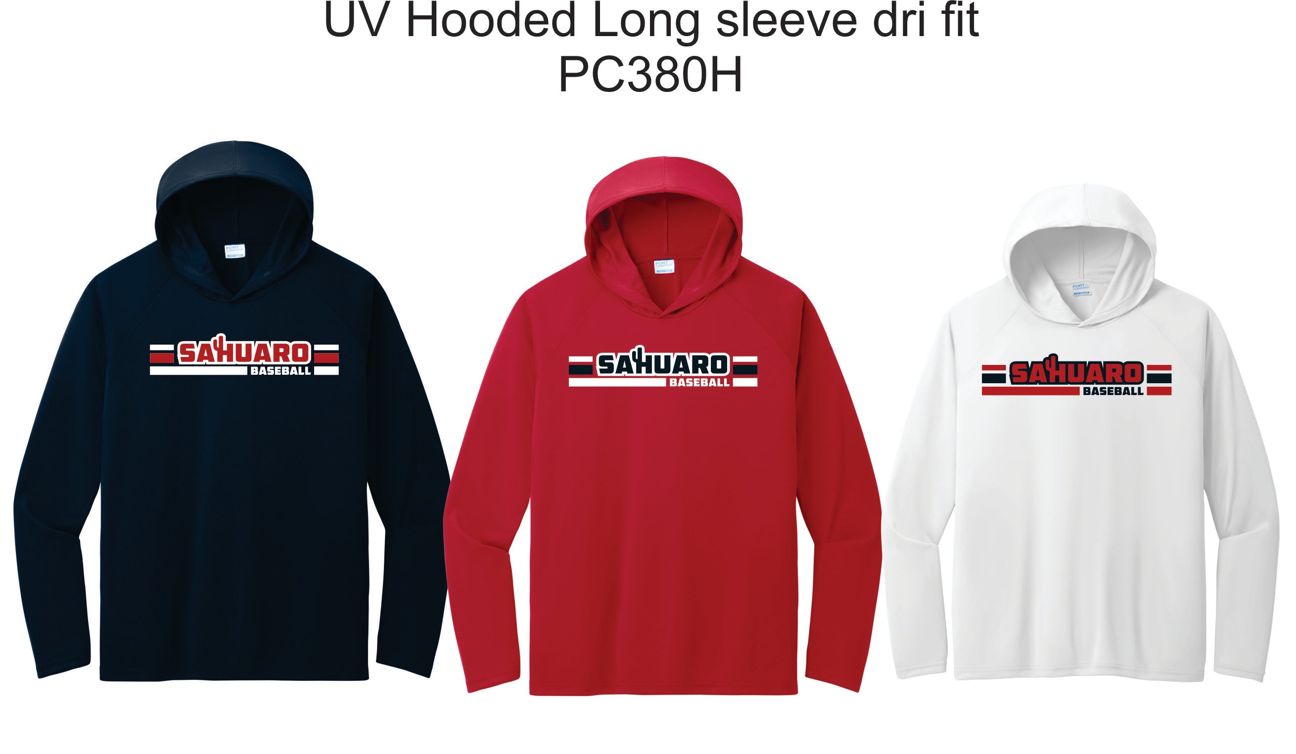 Sahuaro Baseball UV Hooded Dri Fit Long sleeve shirt (PC380H)