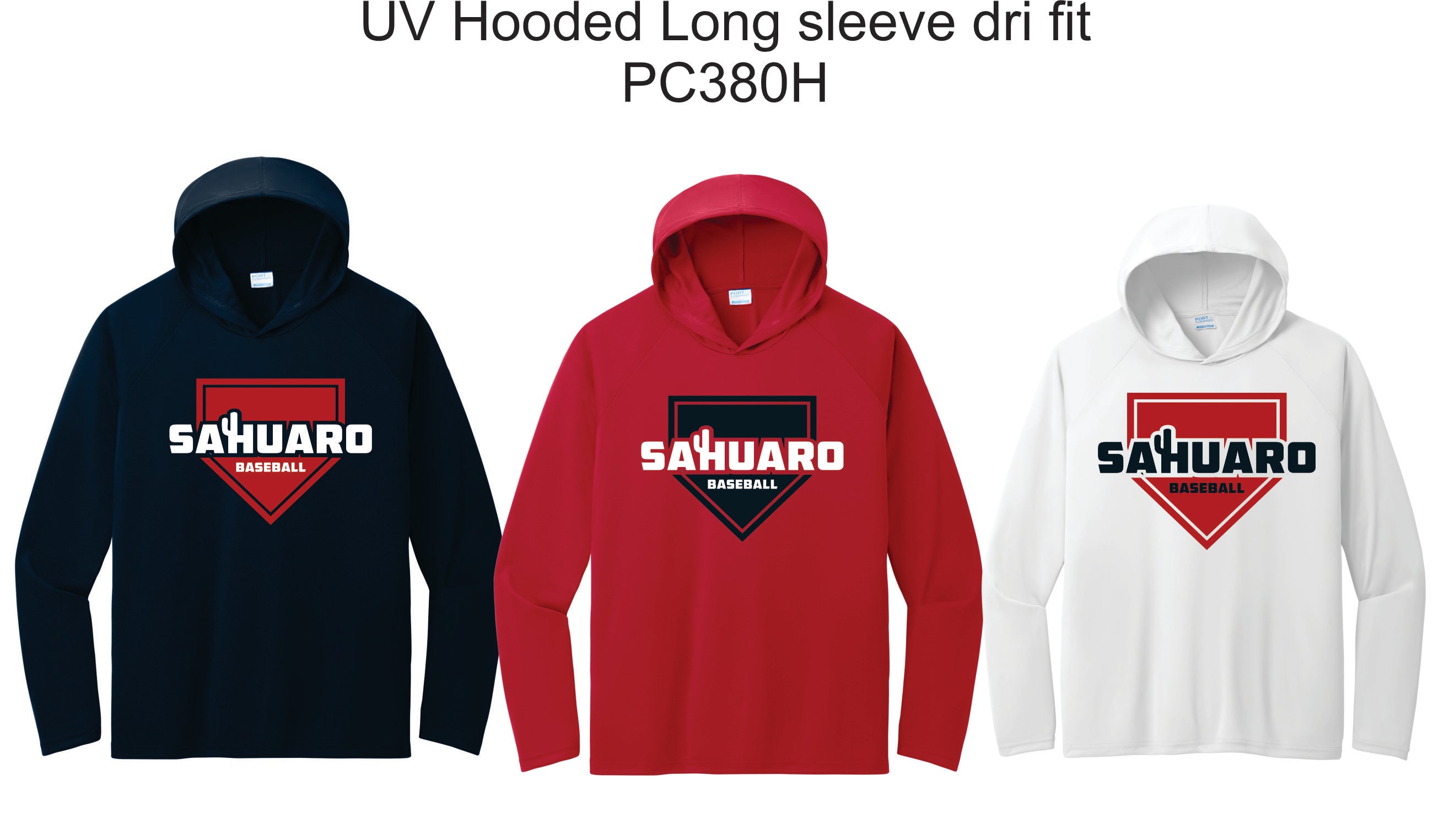Sahuaro Baseball UV Hooded Dri Fit Long sleeve shirt (PC380H)
