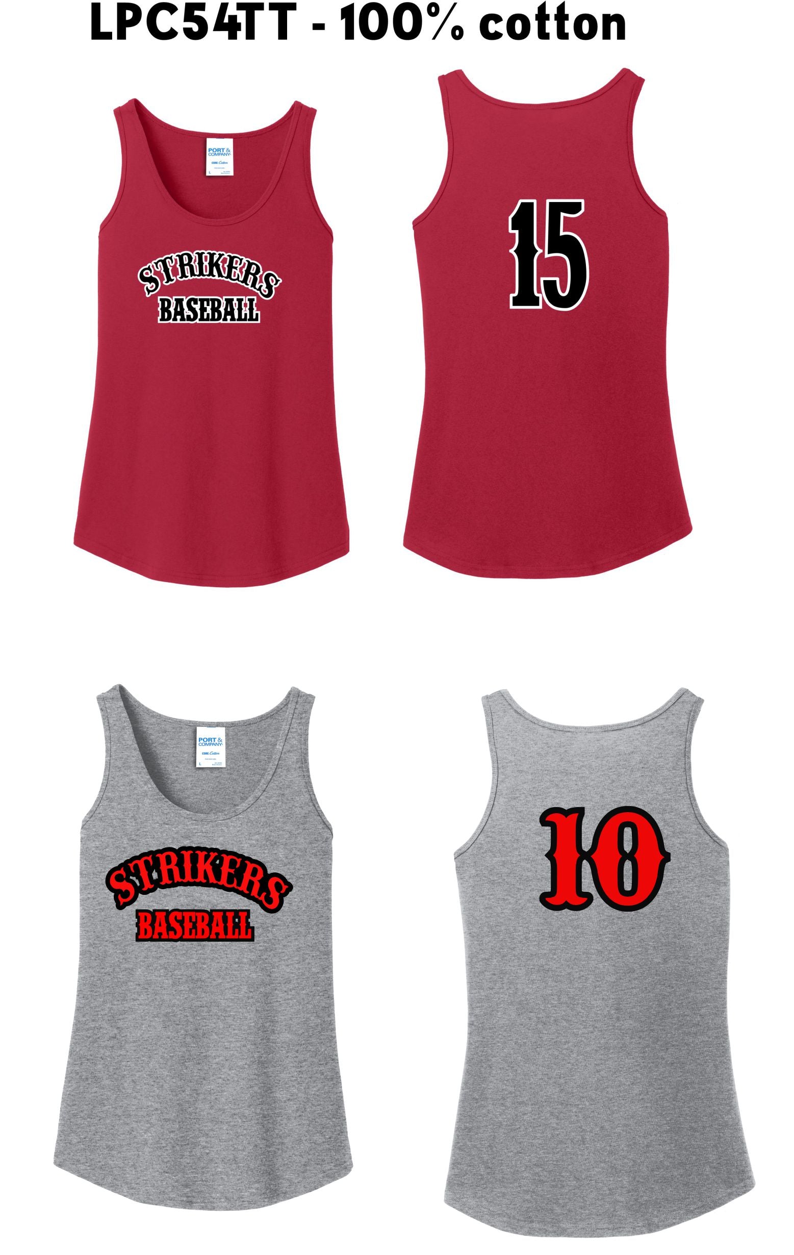 Strikers Baseball- Women Tank Top cotton - LPC54TT