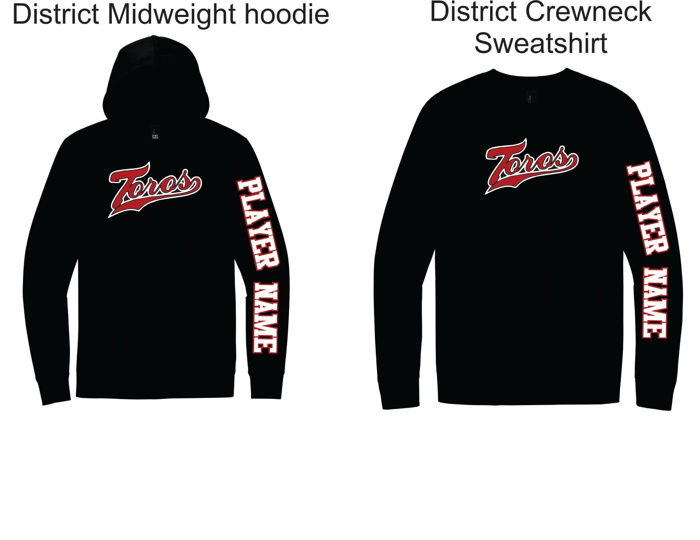 Tucson Toros District mid weight Hoodie/crewneck (DT6100/DT6104)