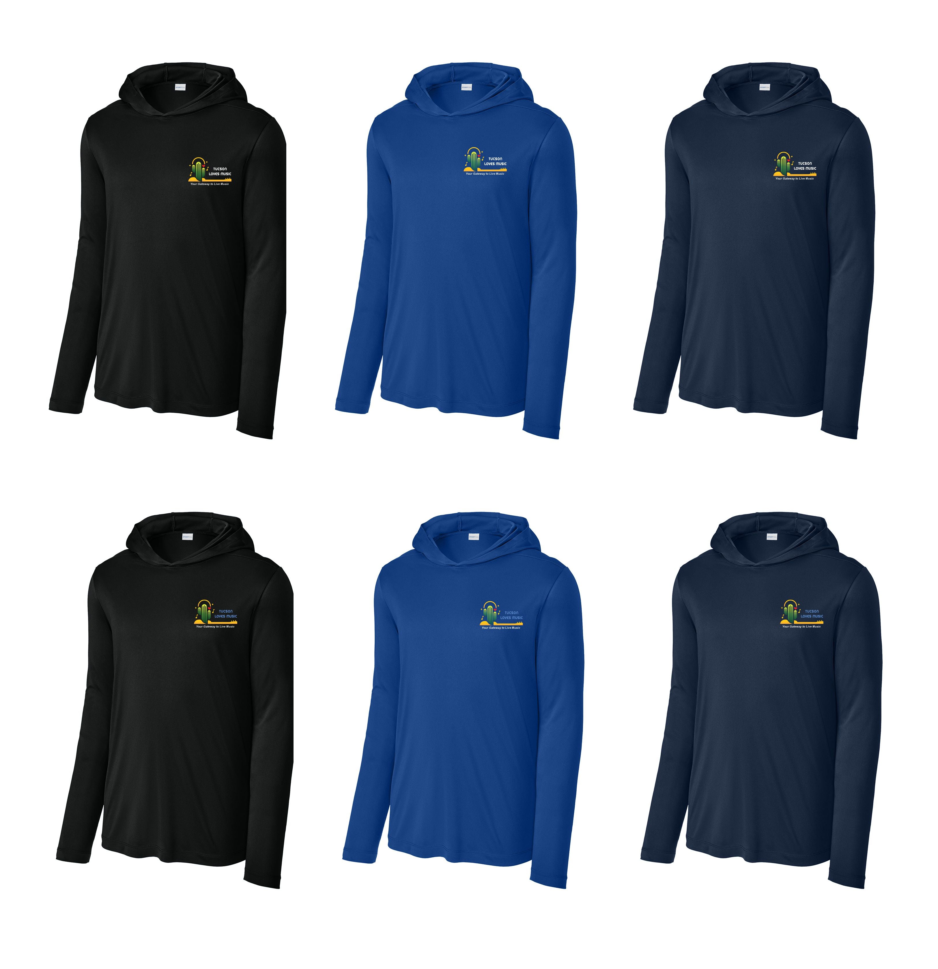 Tucson Loves Music  - Unisex Hooded UV T-Shirt - Left chest (ST420LSH)