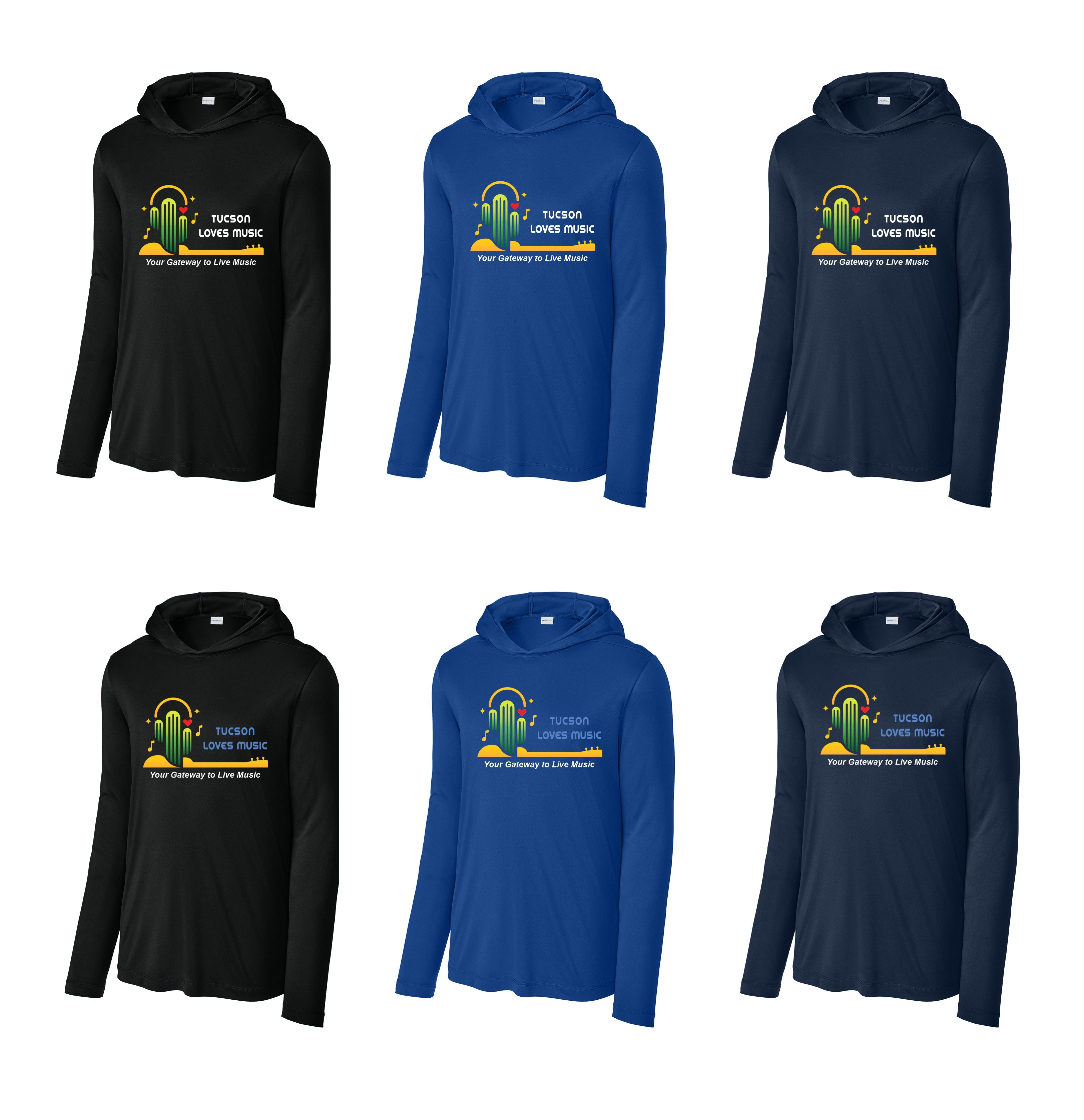 Tucson Loves Music  - Unisex Hooded UV T-Shirt - Full chest (ST420LSH)