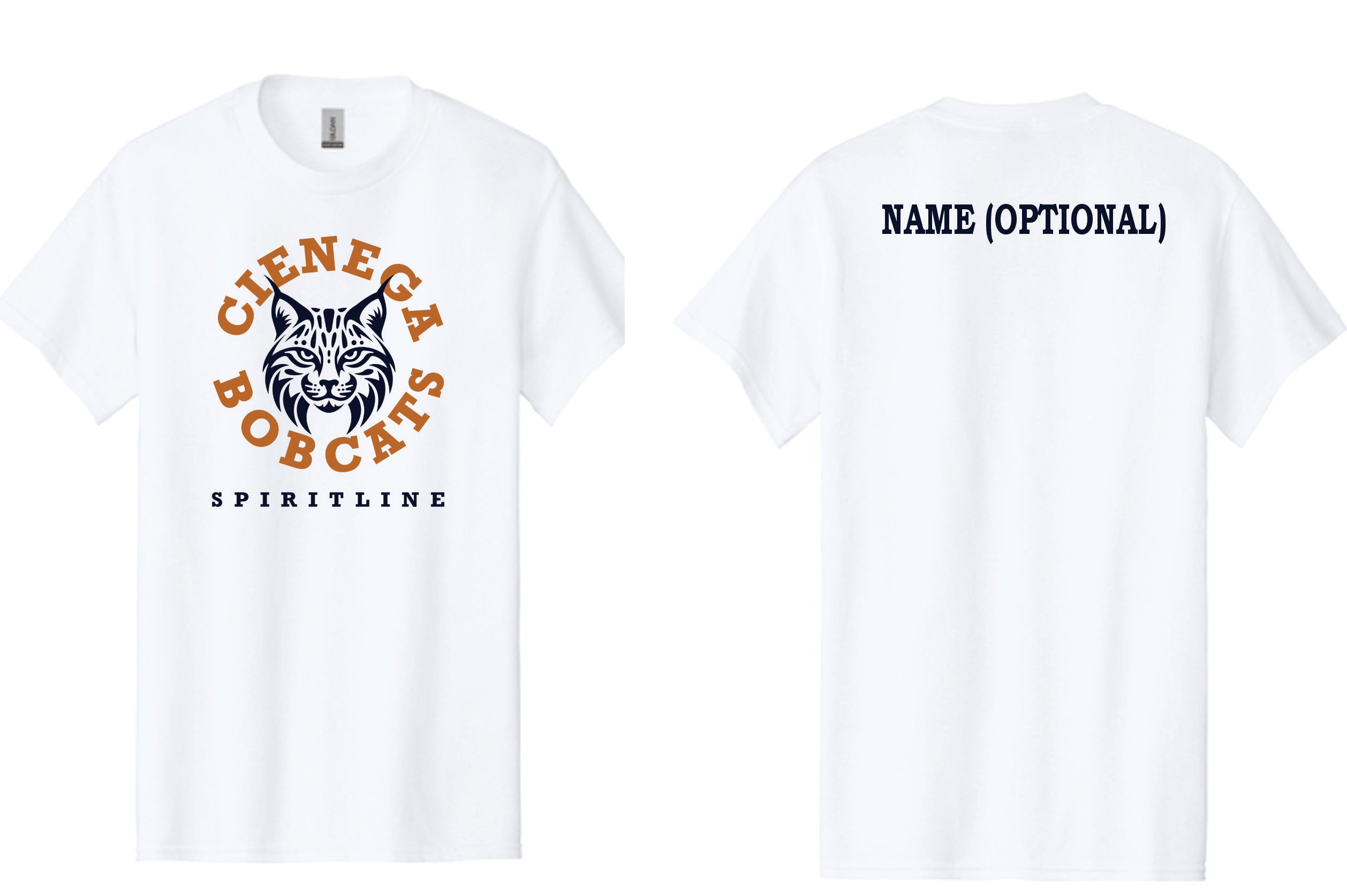Cienega Spiritline - White Bobcat design Adult and Youth Cotton Shirt