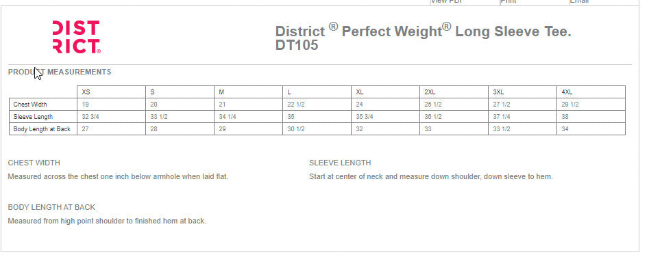 Pima Softball - DT105 - District Made Unisex Long Sleeve Perfect Weight Tee