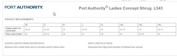 L543 Port Authority Ladies Concept Shrug