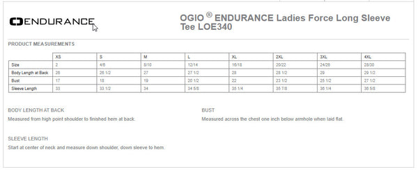 Empowering Women Alliance -LOE340 OGIO ® ENDURANCE Ladies Force Long Sleeve Tee