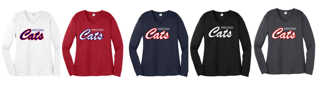 Arizona Cats - LST353LS Womens Long Sleeve V-neck Performance Shirt