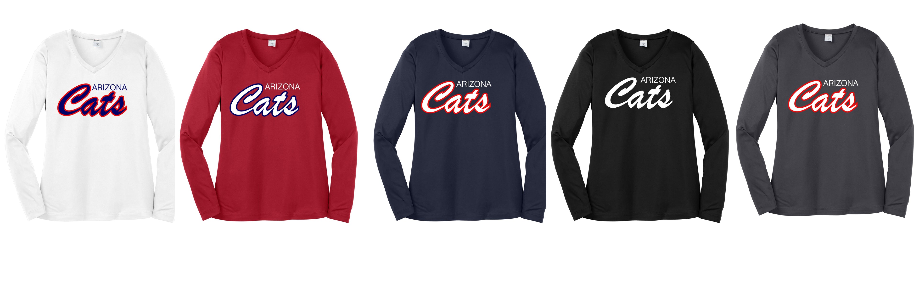 Arizona Cats - LST353LS Womens Long Sleeve V-neck Performance Shirt